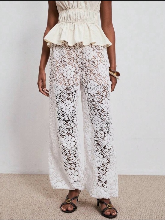 Pants - ✨ Lace Semi-Sheer Long Pant- Elegant Flowy Palazzo✨
